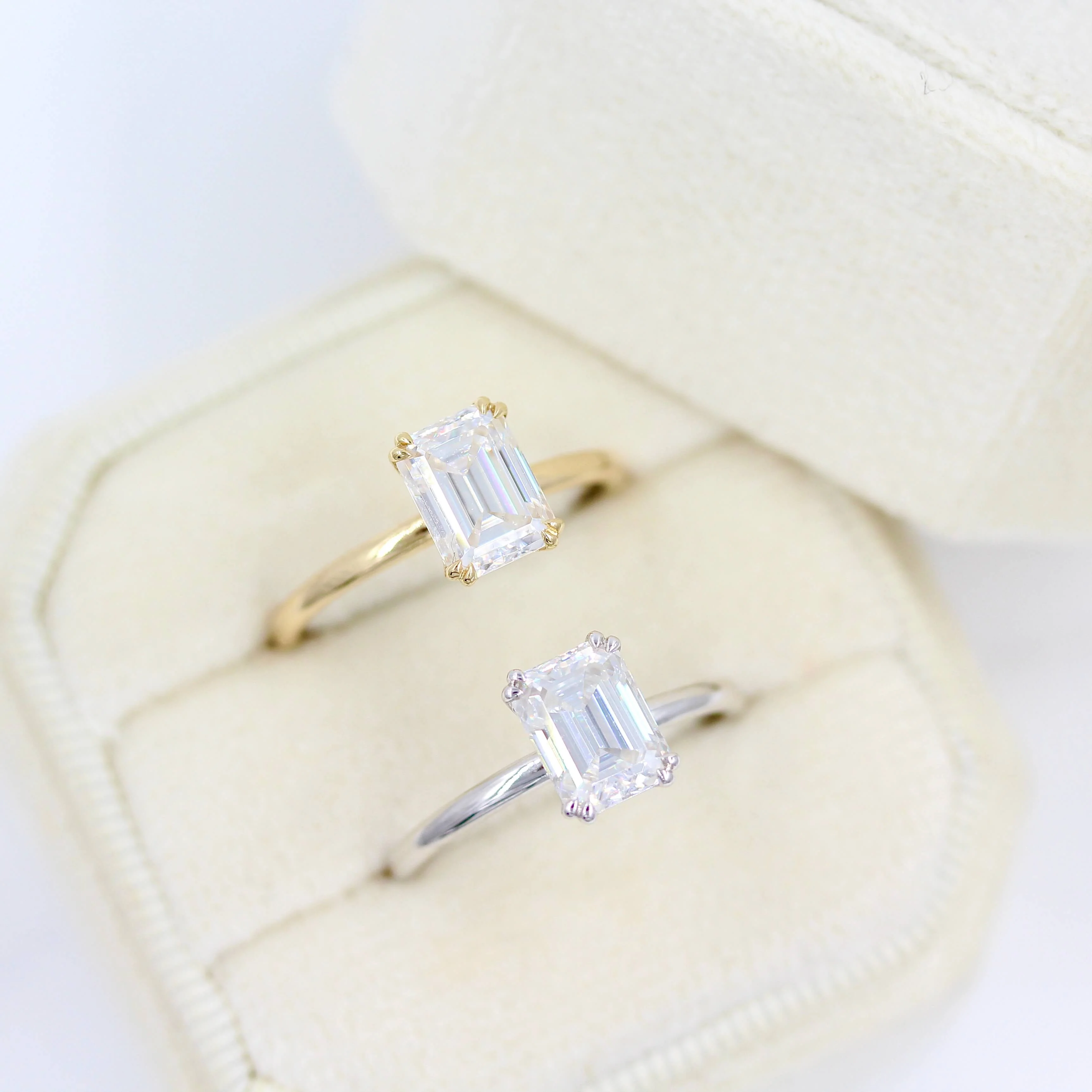 The Serena Ring (Emerald) in Yellow Gold with 1.75ct Moissanite - Image 6
