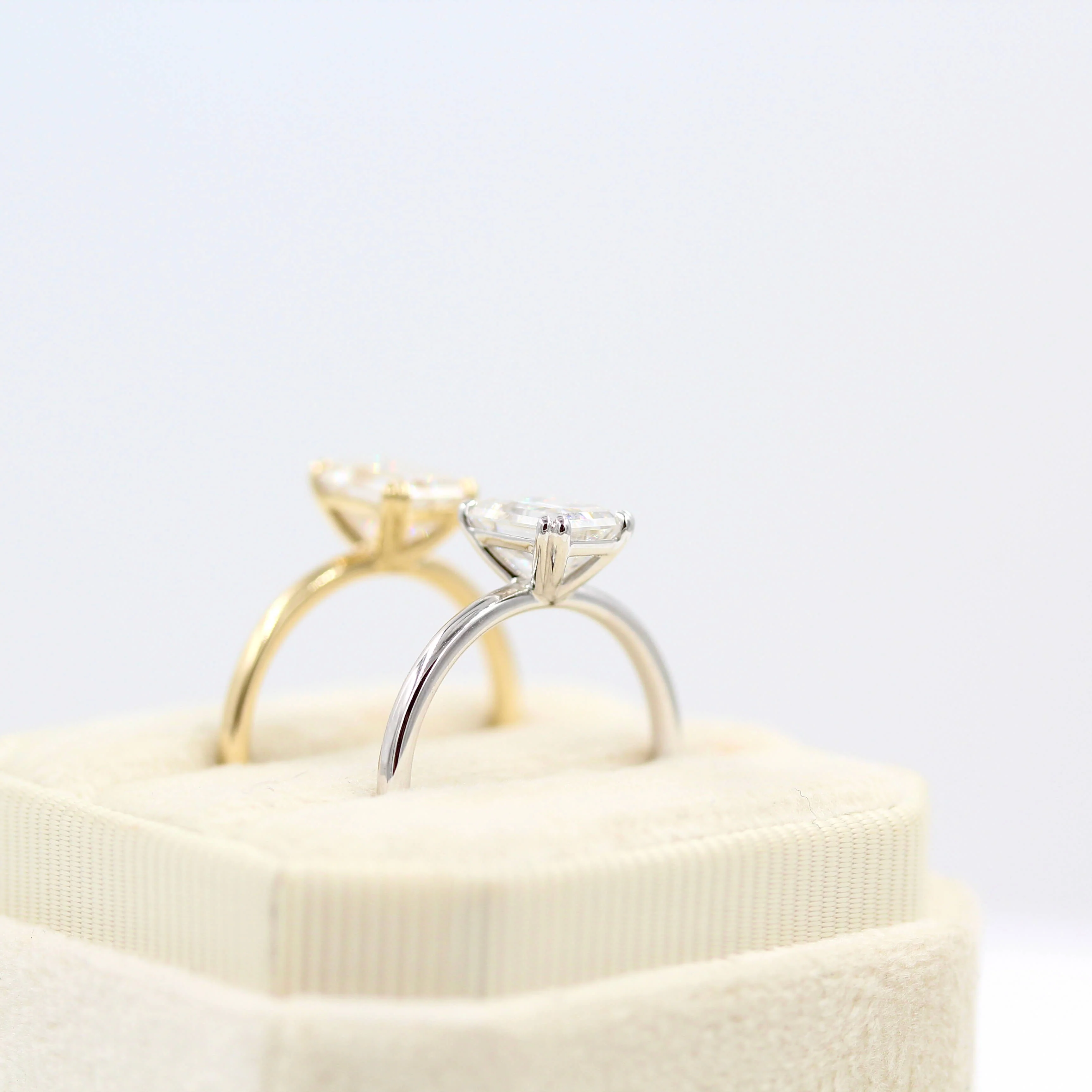 The Serena Ring (Emerald) in Yellow Gold with 1.75ct Moissanite - Image 7