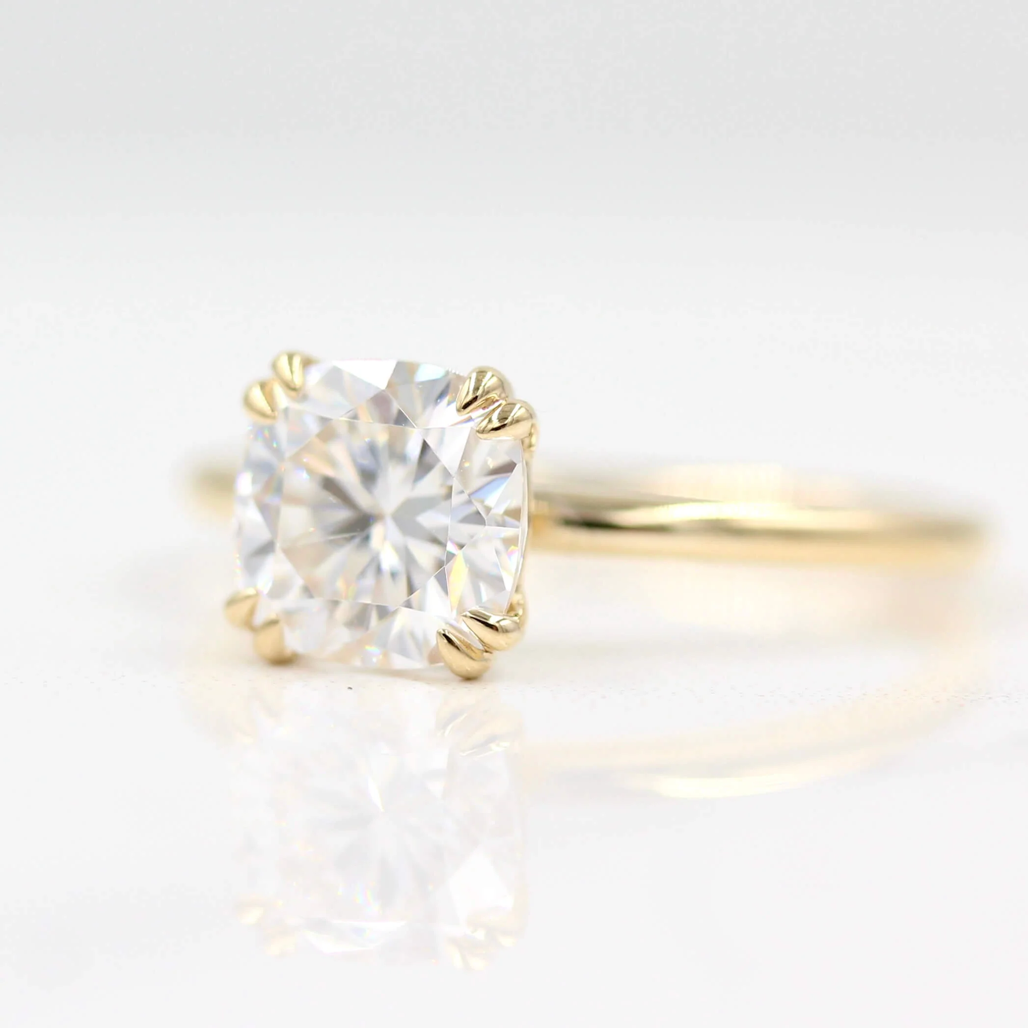 The Serena Ring (Square Cushion) in Yellow Gold with 1.75ct Moissanite - Image 3