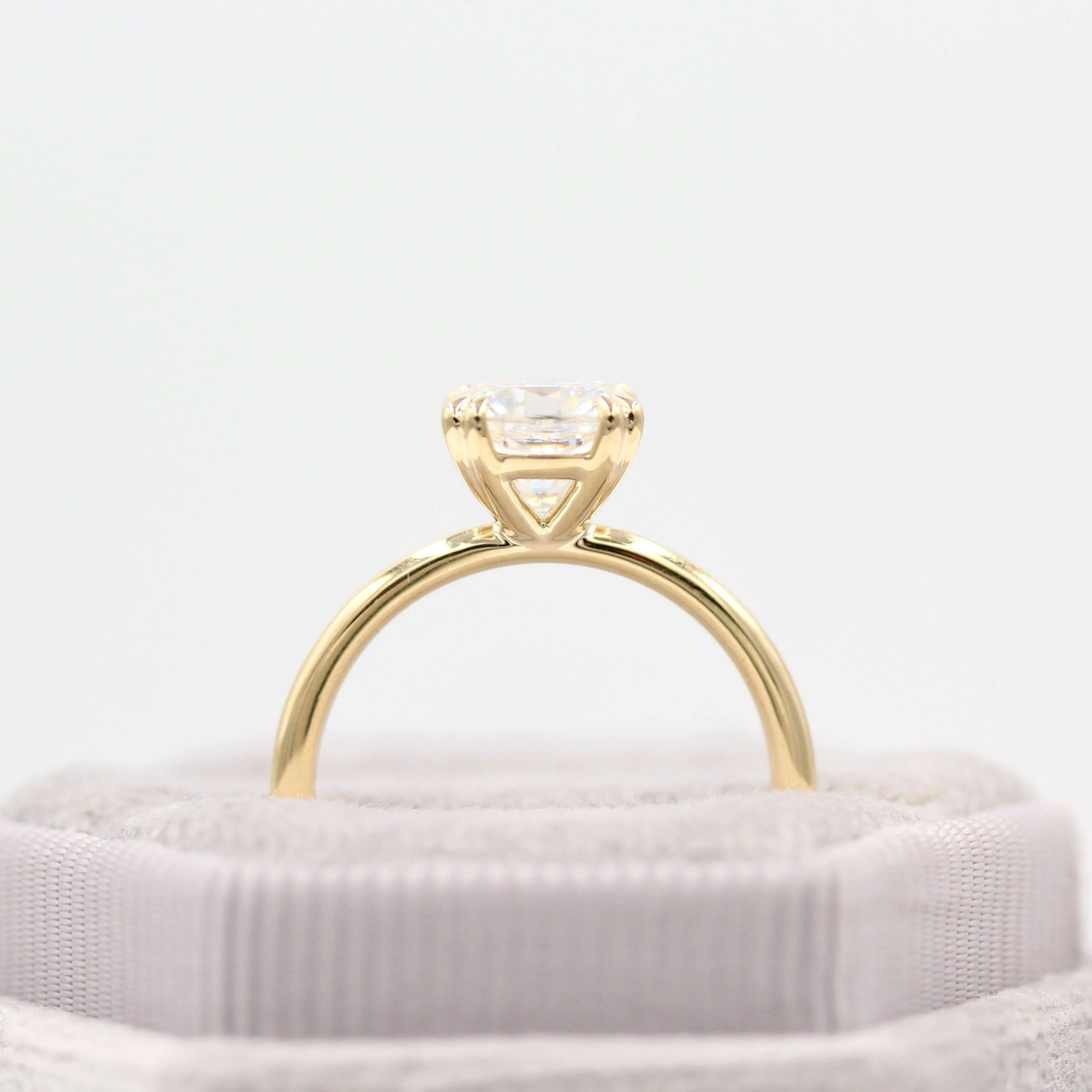 The Serena Ring (Square Cushion) in Yellow Gold with 1.75ct Moissanite - Image 4