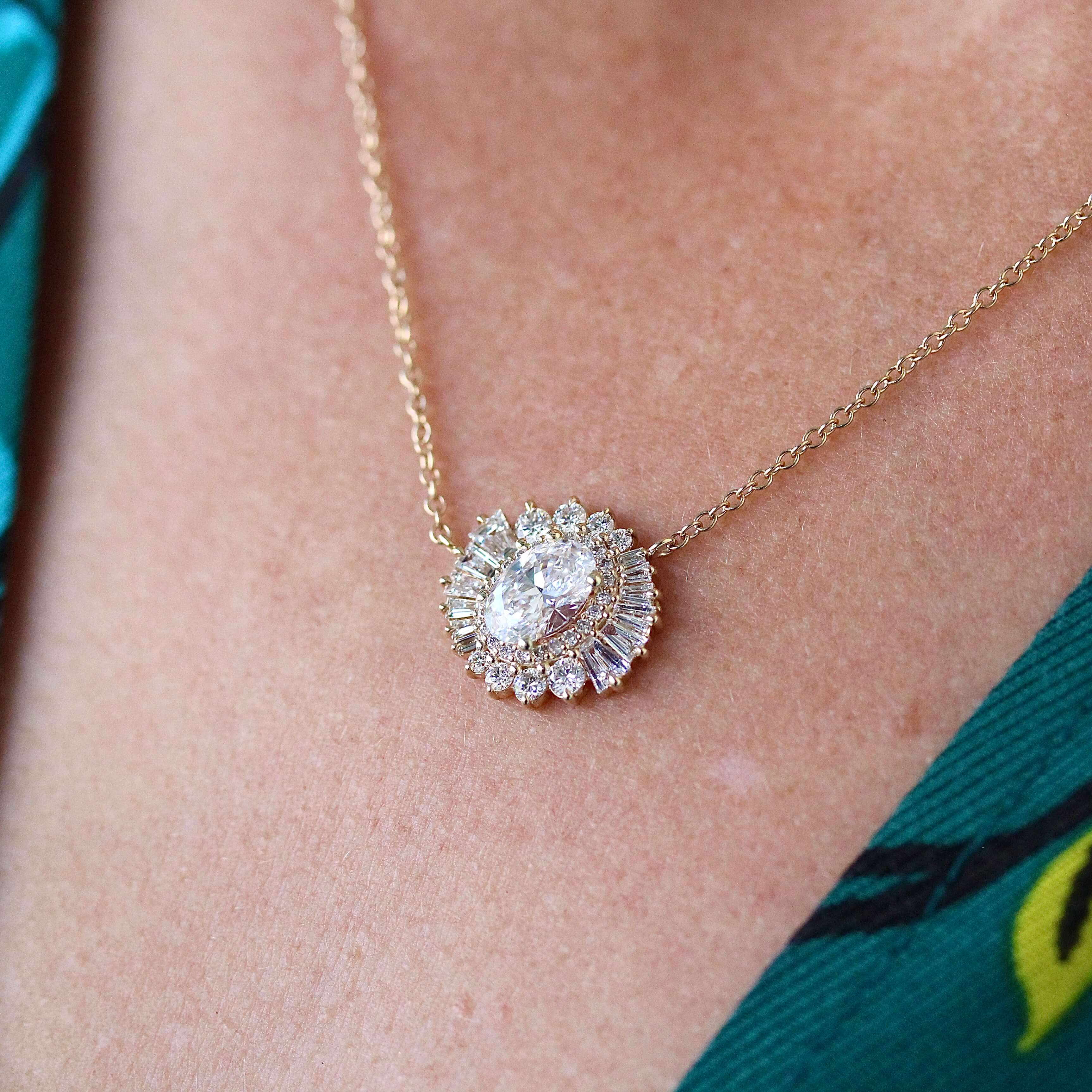 The Soleil Pendant in Yellow Gold with 1.04ct Lab-Grown Diamond - Image 4