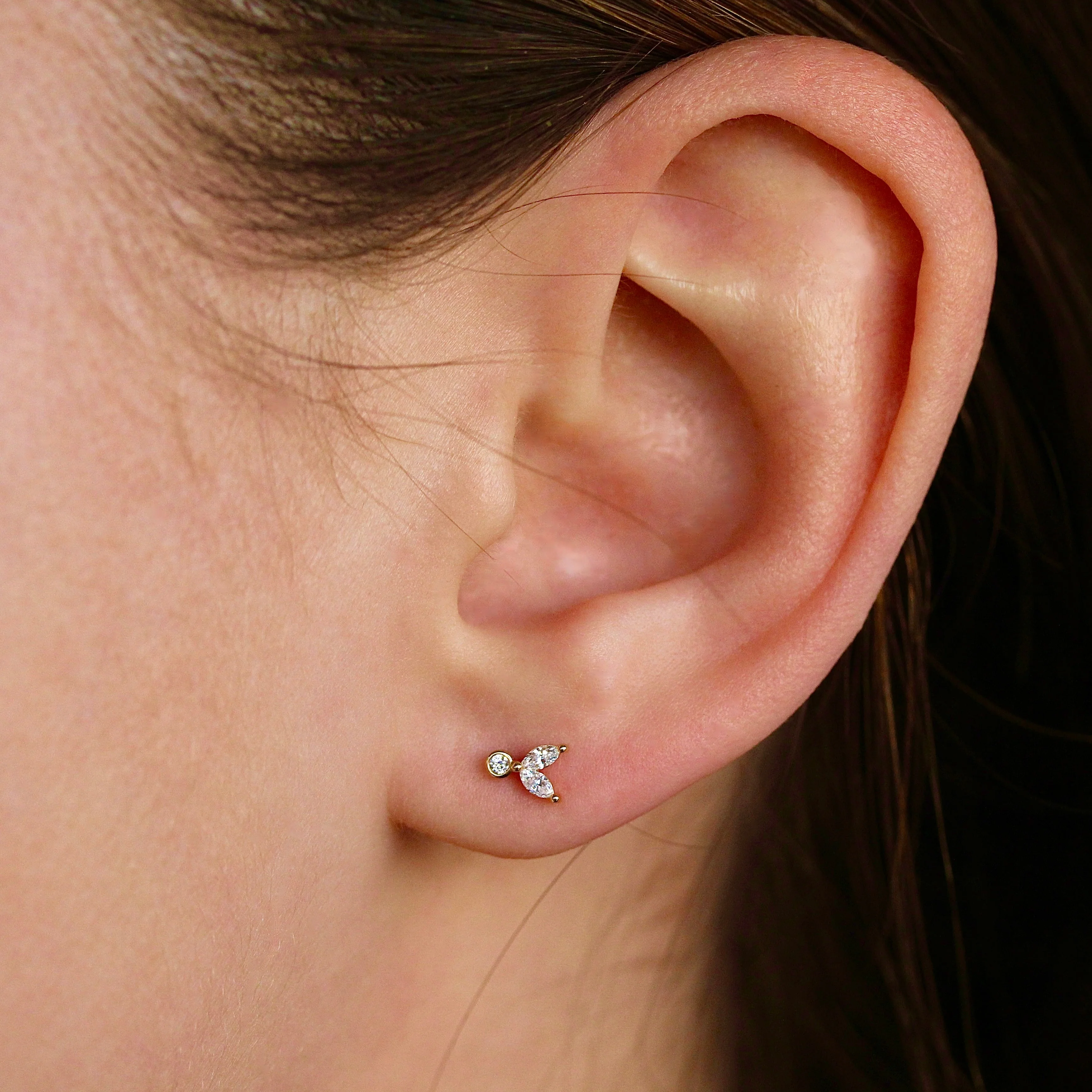 The Sophia Earrings in Yellow Gold - Image 2