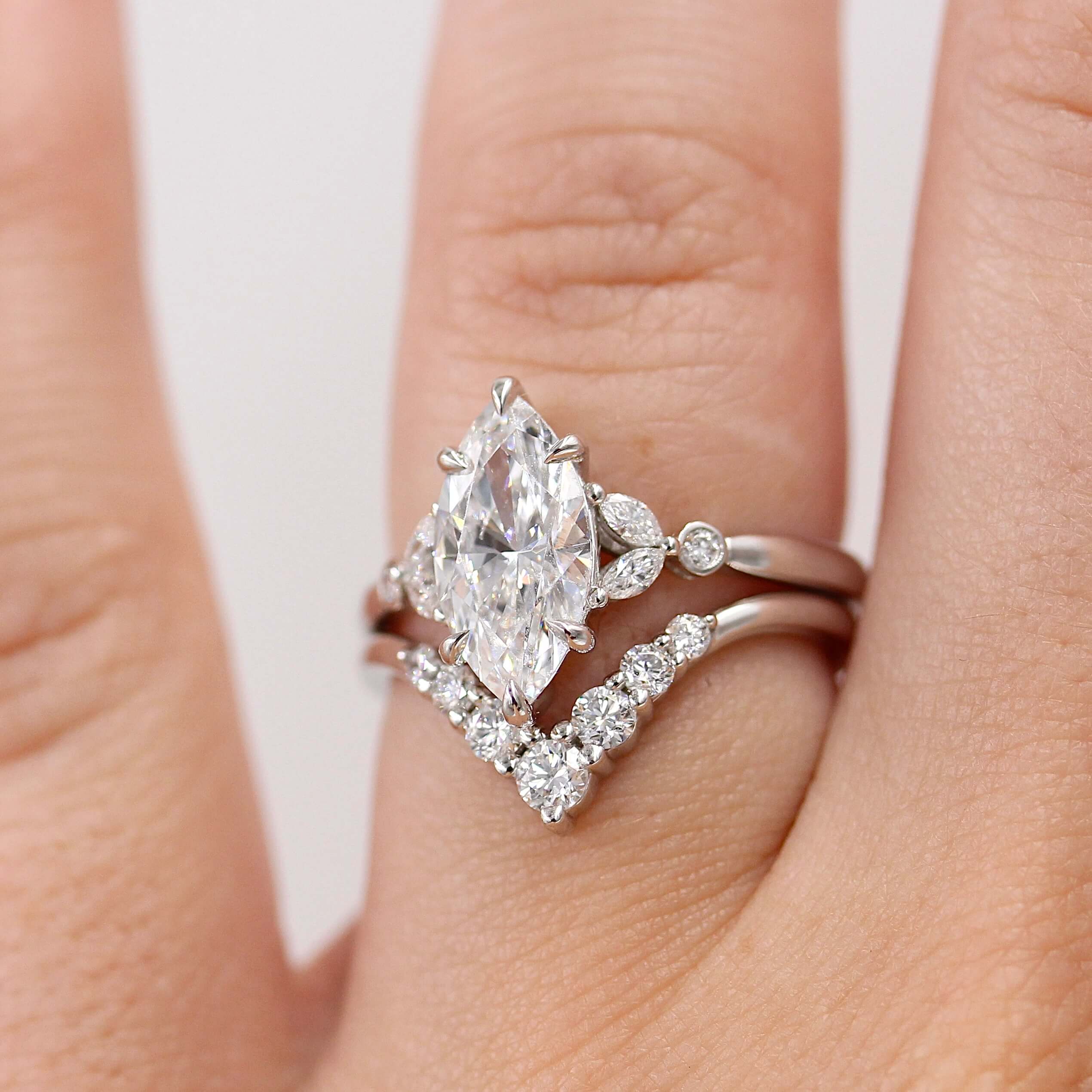 The Sophia Ring (Marquise) in White Gold with 1.7ct Lab-Grown Diamond - Image 6
