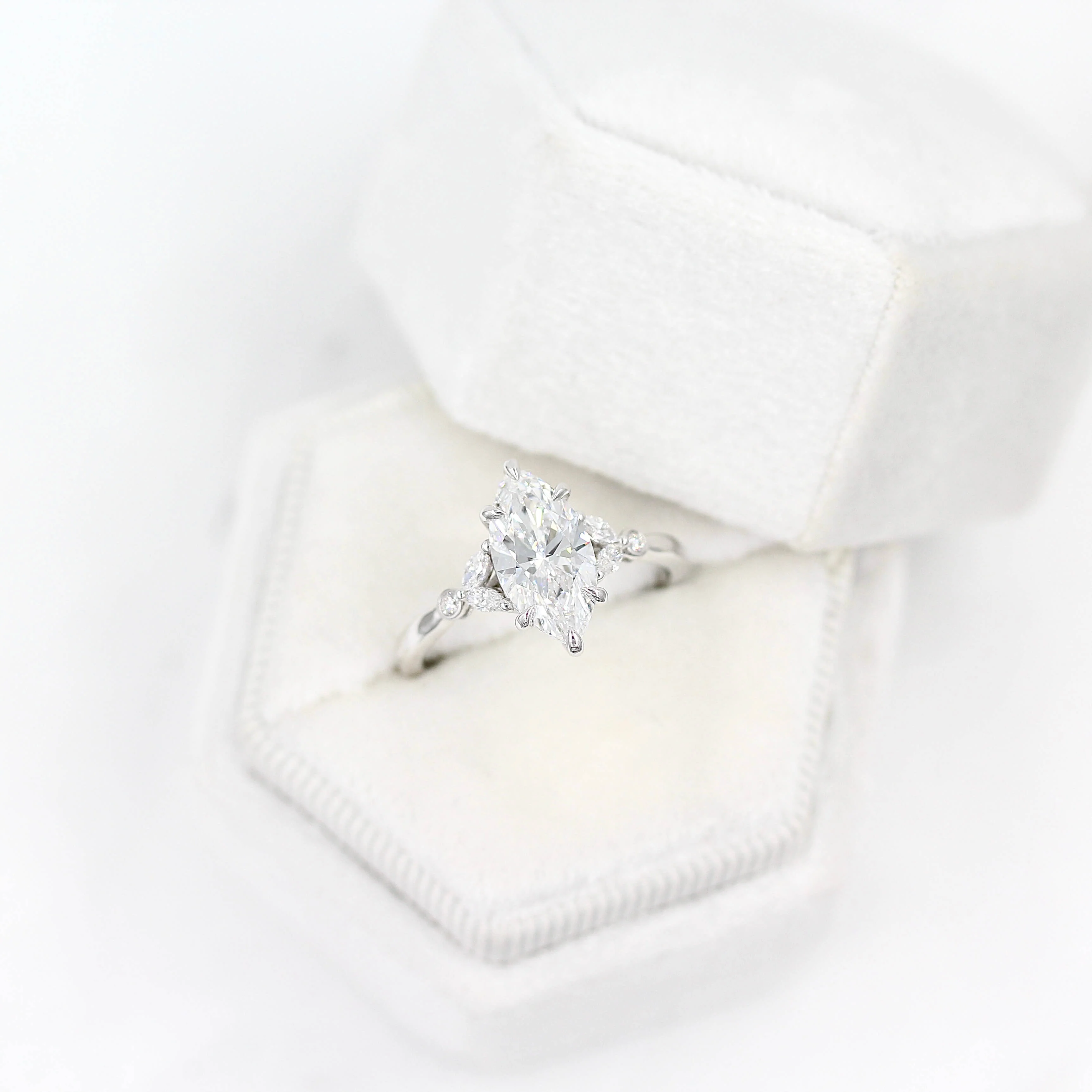 The Sophia Ring (Marquise) in White Gold with 1.7ct Lab-Grown Diamond - Image 9