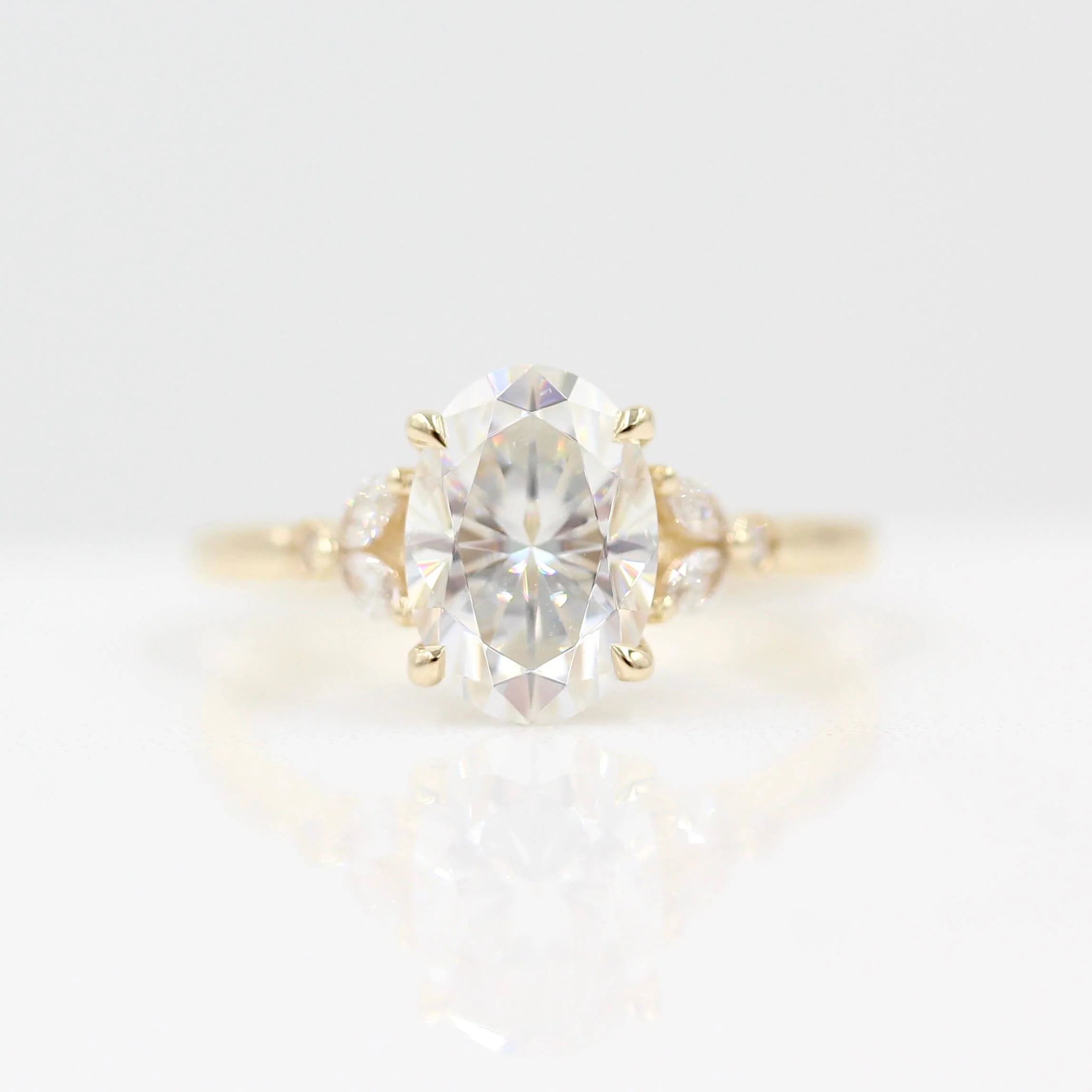The Sophia Ring (Oval) in Yellow Gold with 2ct Moissanite