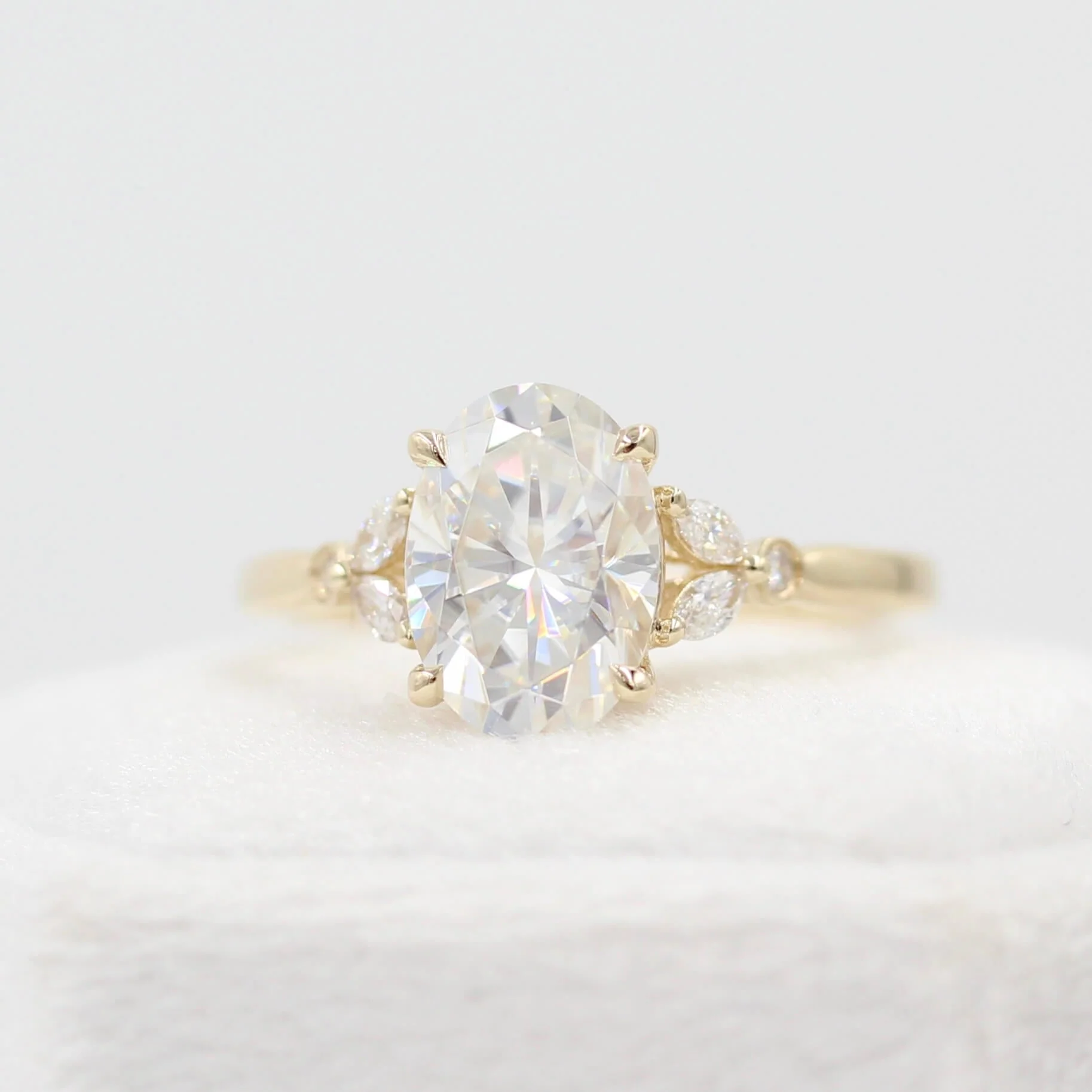 The Sophia Ring (Oval) in Yellow Gold with 2ct Moissanite - Image 10