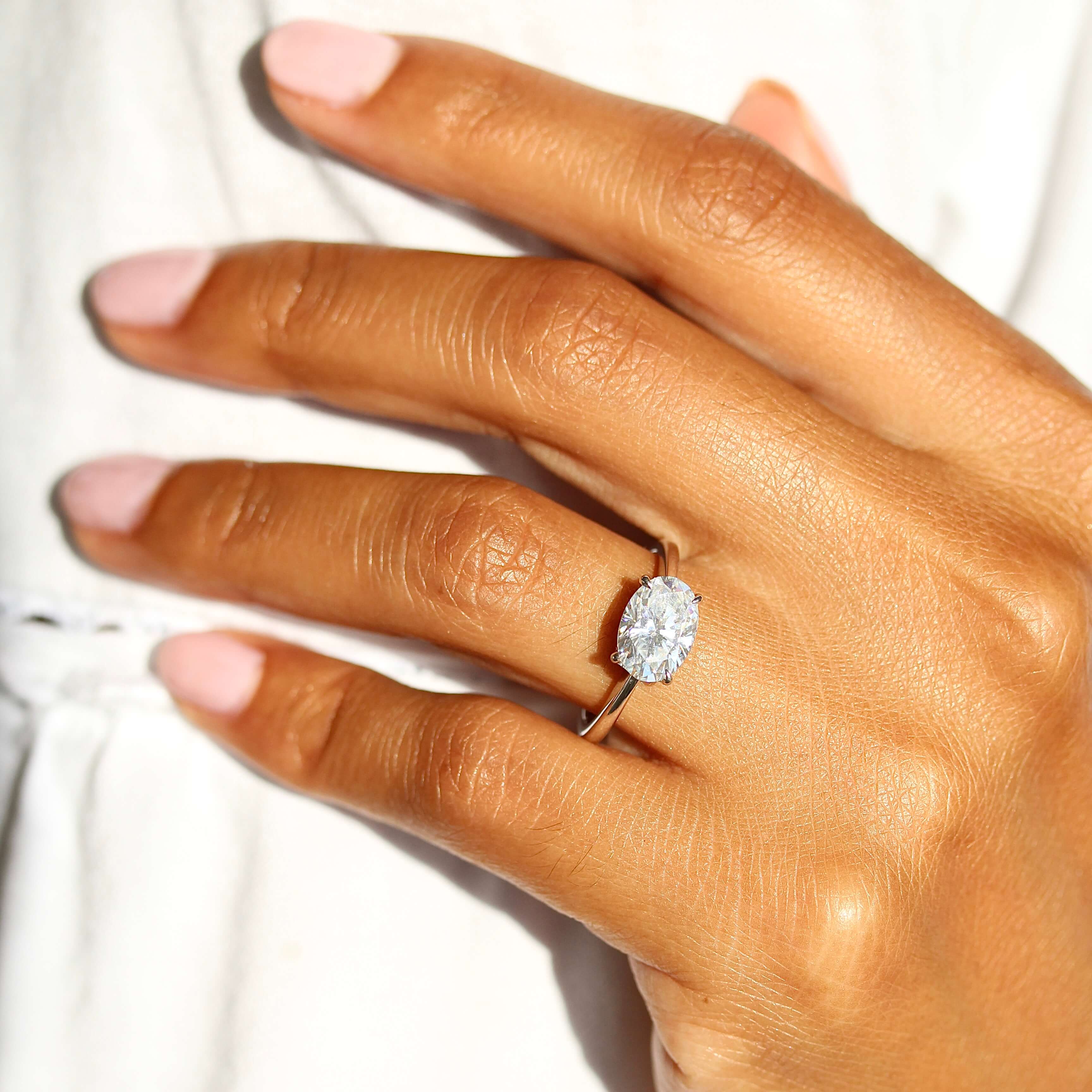 The Twyla Ring (Oval) in White Gold with 2ct Moissanite - Image 2
